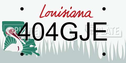 404GJE Louisiana License Plate