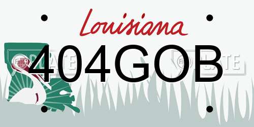 404GOB Louisiana License Plate