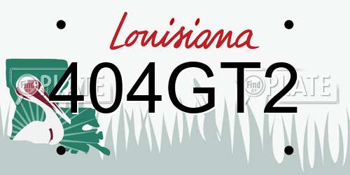 404GT2 Louisiana License Plate