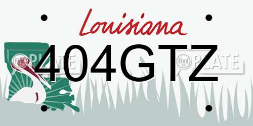 404GTZ Louisiana License Plate