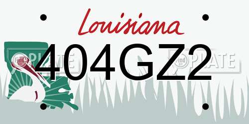 404GZ2 Louisiana License Plate