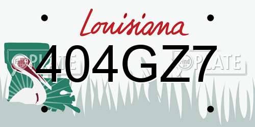 404GZ7 Louisiana License Plate