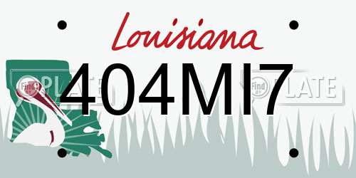 404MI7 Louisiana License Plate