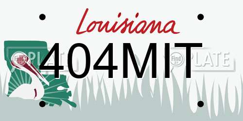 404MIT Louisiana License Plate