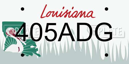 405ADG Louisiana License Plate