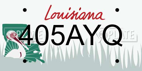 405AYQ Louisiana License Plate
