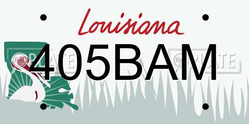 405BAM Louisiana License Plate
