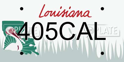 405CAL Louisiana License Plate