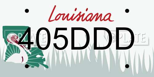 405DDD Louisiana License Plate