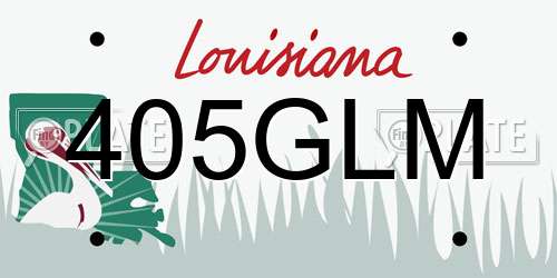 405GLM Louisiana License Plate
