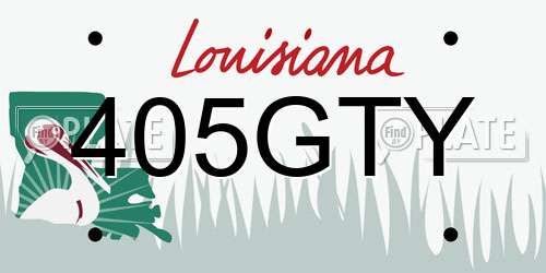 405GTY Louisiana License Plate