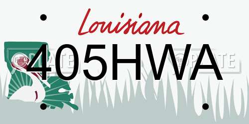 405HWA Louisiana License Plate