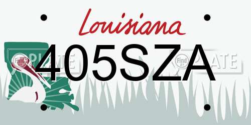 405SZA Louisiana License Plate