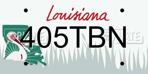 405TBN Louisiana License Plate