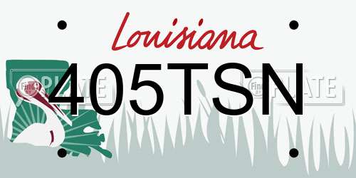 405TSN Louisiana License Plate