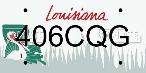 406CQG Louisiana License Plate