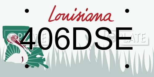 406DSE Louisiana License Plate
