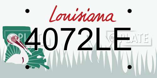 4072LE Louisiana License Plate