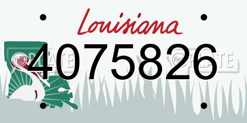 4075826 Louisiana License Plate