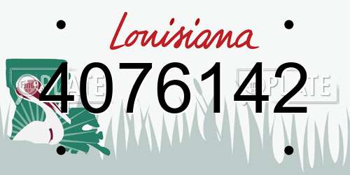 4076142 Louisiana License Plate