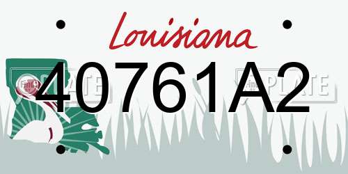 40761A2 Louisiana License Plate