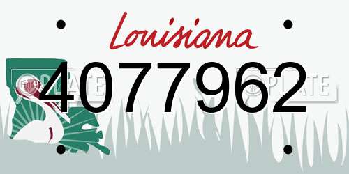 4077962 Louisiana License Plate