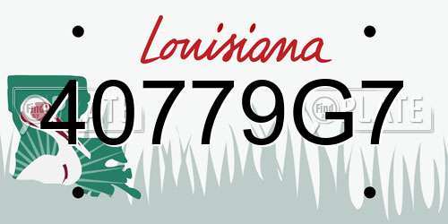 40779G7 Louisiana License Plate