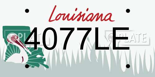 4077LE Louisiana License Plate