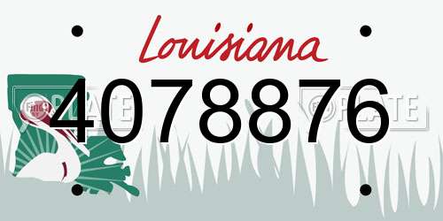4078876 Louisiana License Plate