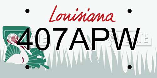407APW Louisiana License Plate
