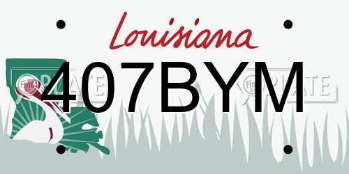 407BYM Louisiana License Plate