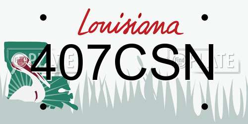 407CSN Louisiana License Plate