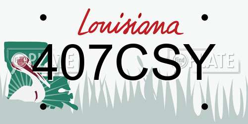 407CSY Louisiana License Plate