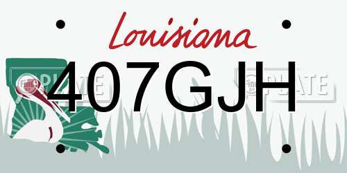 407GJH Louisiana License Plate