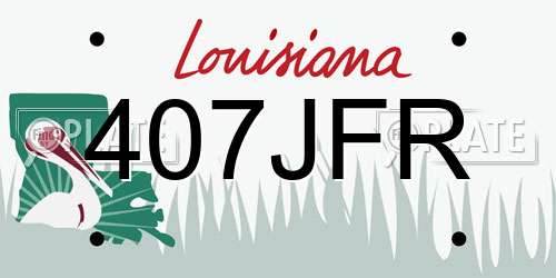 407JFR Louisiana License Plate