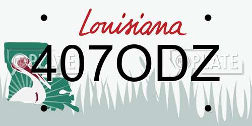 407ODZ Louisiana License Plate