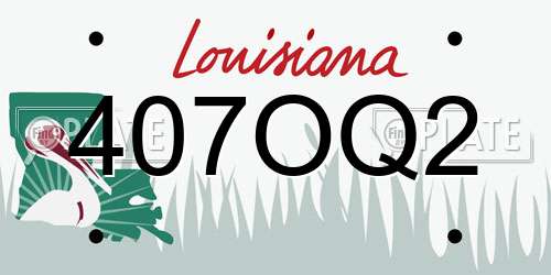 407OQ2 Louisiana License Plate