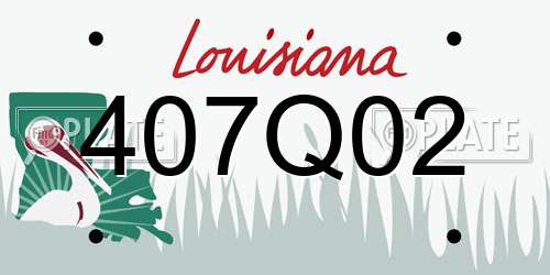 407Q02 Louisiana License Plate