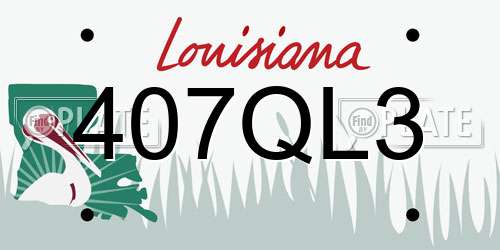 407QL3 Louisiana License Plate