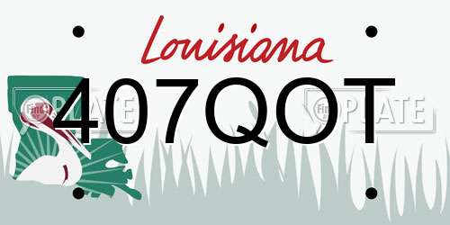 407QOT Louisiana License Plate