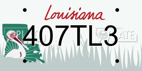 407TL3 Louisiana License Plate