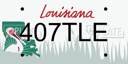 407TLE Louisiana License Plate