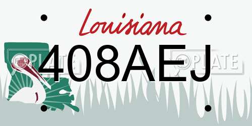 408AEJ Louisiana License Plate