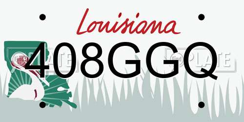 408GGQ Louisiana License Plate