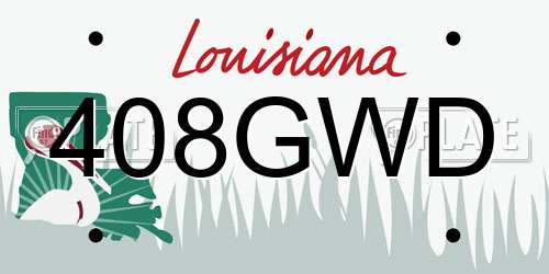 408GWD Louisiana License Plate