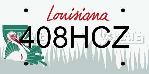 408HCZ Louisiana License Plate