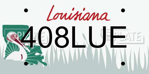 408LUE Louisiana License Plate