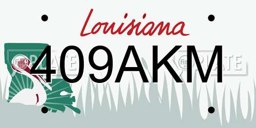 409AKM Louisiana License Plate