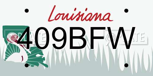 409BFW Louisiana License Plate