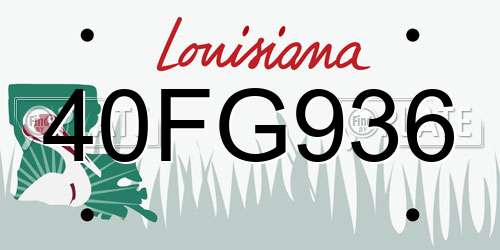 40FG936 Louisiana License Plate